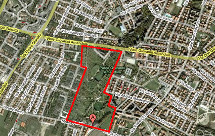 Mappa del Parco Amendola sud a Modena